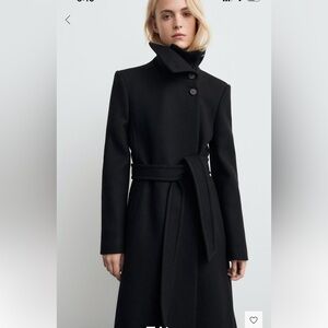 NWT Funnel neck wool blend coat